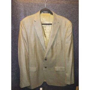 Lauren Ralph Lauren Mens 44L Houndstooth Silk Wool Blazer Suit Jacket Sport Coat